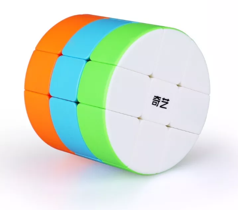 ONE68-รูบิค3x3รูบิคทรงกระบอก Qiyi ทรงกลม ระดับสาม สีพื้น ของเล่นเสริมการเรียนรู้เด็ก รูบิค3x3ทรงกระบอก สีสรรสวยงานเล่นสนุก รูบิคลื่นๆ
