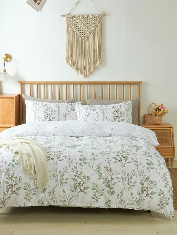 ชุดปลอกผ้านวม ไม่มีฟิลเลอร์ พิมพ์ พืช t-15