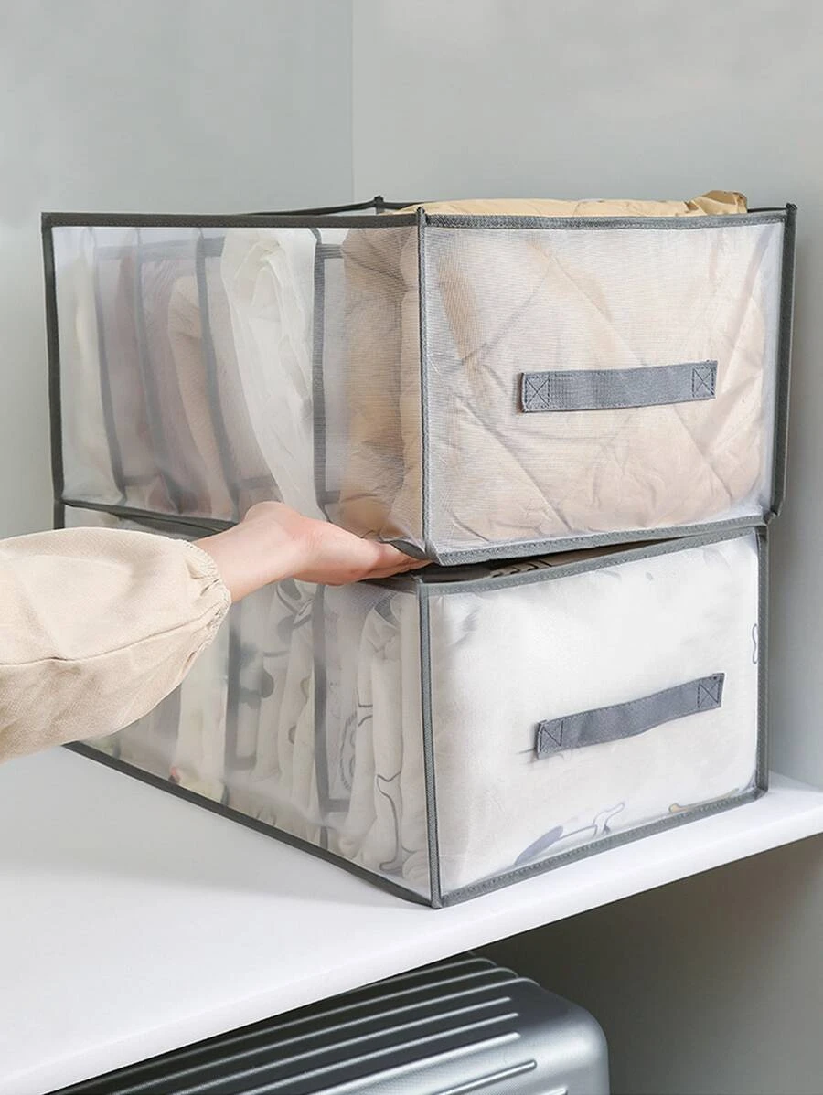 กระเป๋าเก็บผ้านวม ขอบผูก บล็อกสี 1 ชิ้น  gg-24