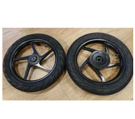 FU17-#ชุดล้อแม็กซ์เดิมพร้อมลูกปืน Click110, Click-i, Scoopy-i, icon ขอบ 14 พร้อมยางนอก-ยางใน ?สีดำล้วน