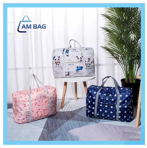 BAG35-AmBag กระเป๋าเดินทาง กระเป๋าเสริมเดินทาง พับเก็บได้สไตล์เกาหลี