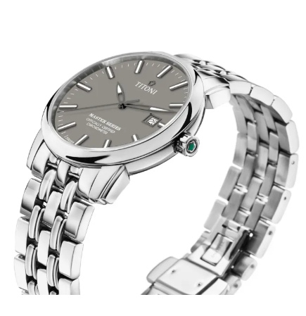 WAT128-นาฬิกา Titoni Master Series 41mm Grey Dial Stainless Bracelet (83188 S-678) Avid Time ของแท้ ประกันศูนย์