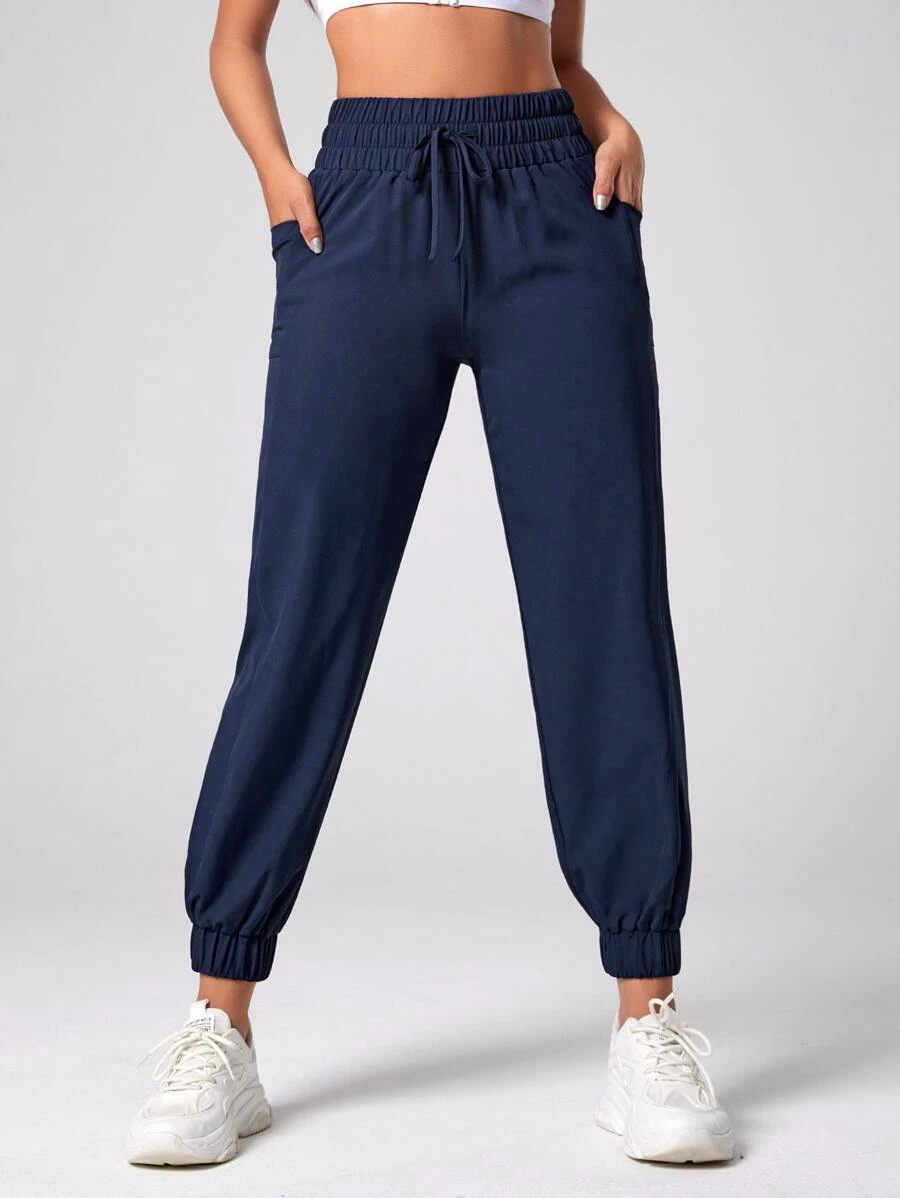 กางเกงขายาว เล่นกีฬา กระเป๋าคู่ ผูกเอว  aa-78