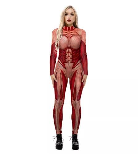 SE97@Adults Kids Attack on Titan Costume Colossal Titan Superhero Cosplay Costumes Men Boys Zentai Halloween Bodysuit