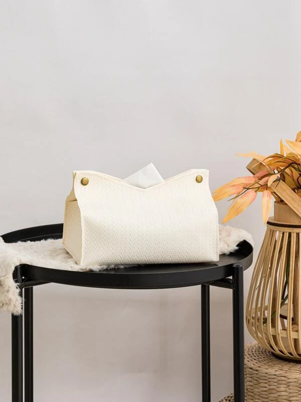 กล่องทิชชู่ มีเท็กซ์เจอร์ ตกแต่ง หมุดย้ำ 1 ชิ้น  nn-63