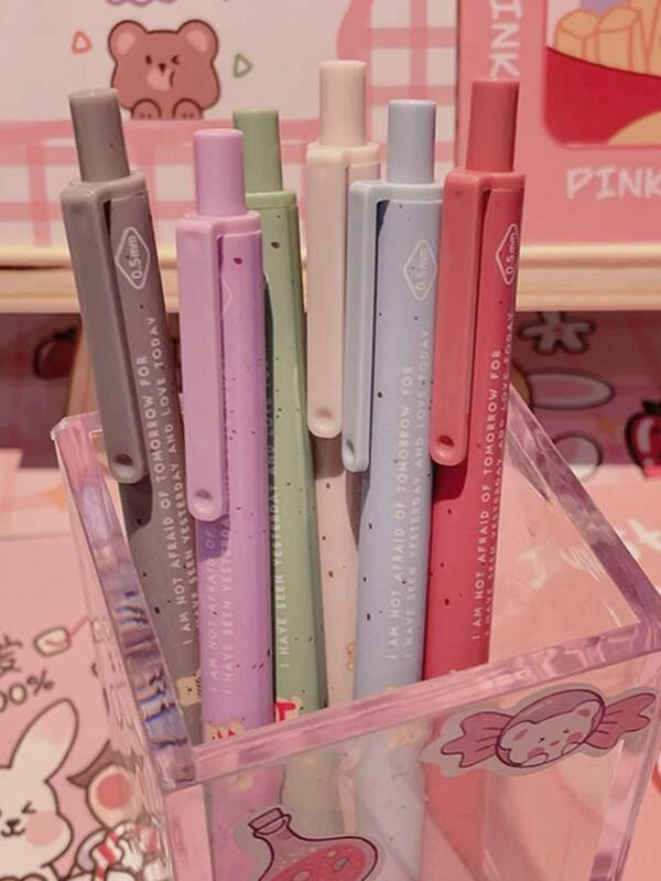 ปากกาลูกลื่น ลาย หมี การ์ตูน สุ่ม 6 ชิ้น s-56