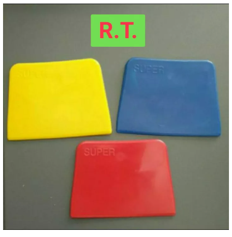 PO47-เกียงปาดยาแนว เกียงโป้วพลาสติกคละสี 4 นิ้ว