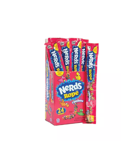 ONE88-Wonka Nerds Rainbow & Very Berry Candy Rope -ขนม usa เชือกเหนียวกับลูกกวาดหวานอมเปรี้ยว 26gx24