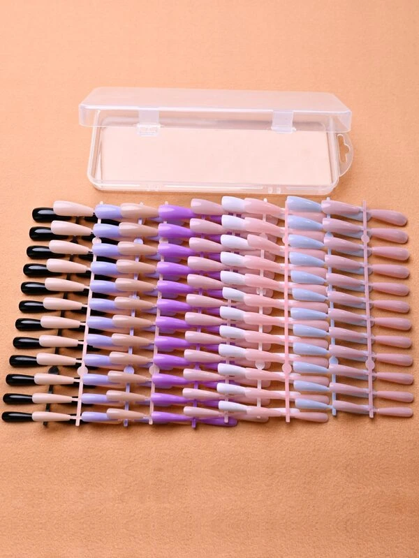 เล็บปลอม คละสี 240 ชิ้น  ค-42