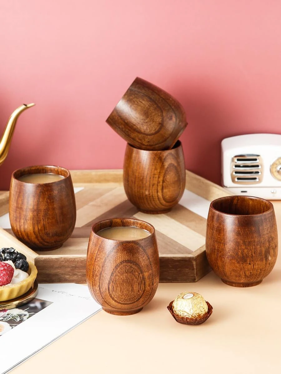 ถ้วยกาแฟ ไม้ ย้อนยุค 1 ชิ้น ถ้วยชา oo-195