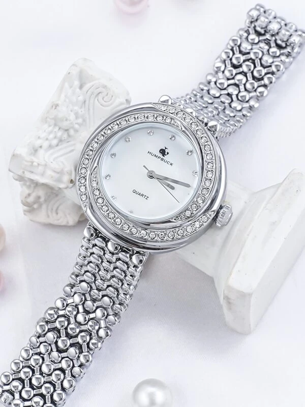 นาฬิกาควอตซ์ ตกแต่ง พลอยเทียม  น-0122