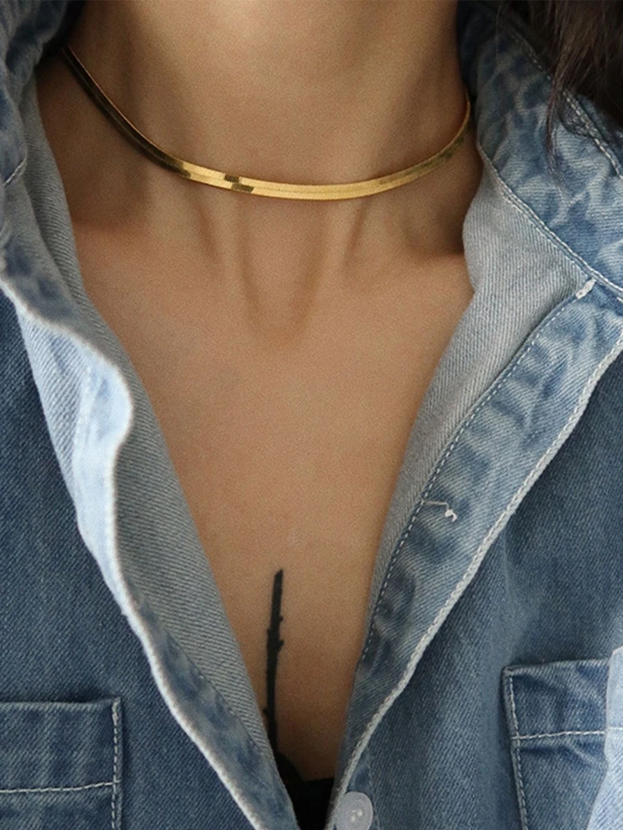 โชคเกอร์ มินิมอล สีพื้น  kk-75