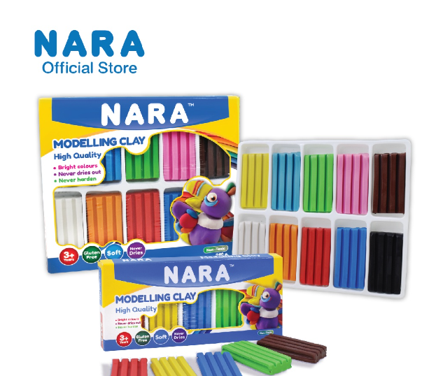 TOY84-NARA Modelling Clay ดินน้ำมันไร้สารพิษแบบกล่อง ไร้สารกลูเตน (เลือกขนาด)