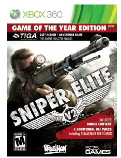 GA74-Sniper Elite V2 Game of The Year Edition xbox360 เลือกโซนPAL/NTSC-U แผ่นเกมXbox360 แผ่นไรท์สำหรับเครื่องที่แปลงแล้ว