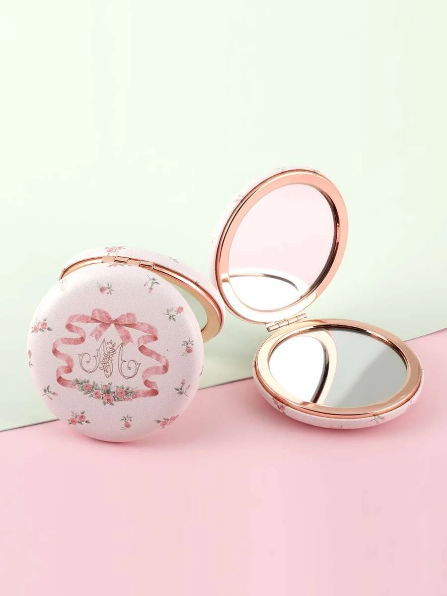 กระจก 1 ชิ้น ลายดอกไม้ พับได้  k-95