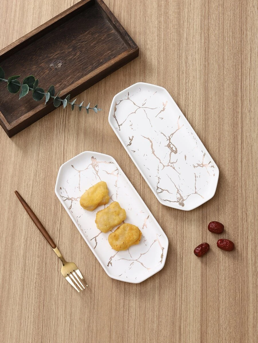 จาน 1 ชิ้น ลายหินอ่อน ff-28