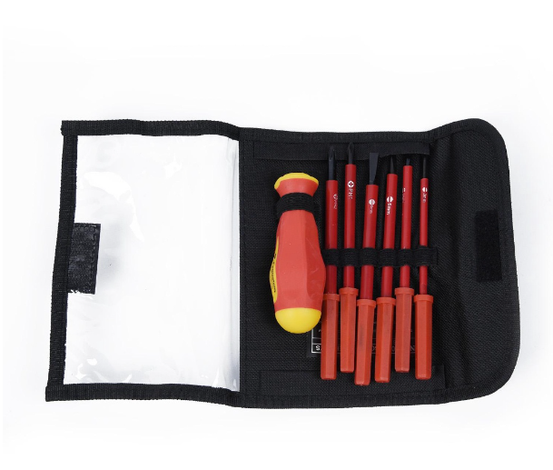 TH175-ใหม่ชิ้นช่างไฟฟ้าฉนวนไฟฟ้าคู่หัวมือไขควงชุดเครื่องมือ,ชุดไขควงหุ้มฉนวนมัลติฟังก์ชั่น7ชิ้นชุดเครื่องมือซ่อ