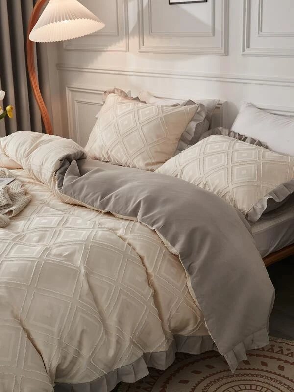 ชุดปลอกผ้านวม ไม่มีฟิลเลอร์ นัวเนีย ประดับพู่ t-10