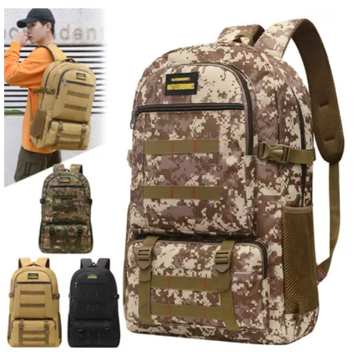 BAG46-กระเป๋าเป้ลายพราง กระเป๋าเดินทางไกล กระเป๋าผู้ชาย กระเป๋าสะพายหลัง พร้อมส่ง