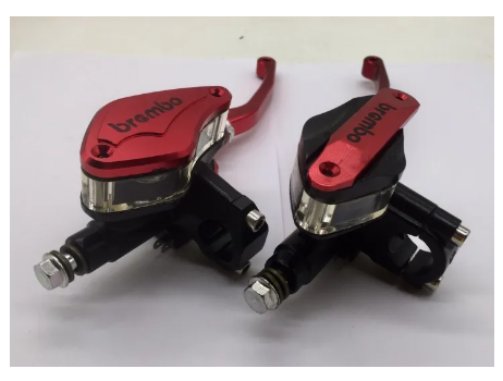 FU67-ปั้มตู้ปลา ข้างขวา (เดี่ยว) งานCNC งานเนียนสวย ปั้มเบรค ปั้มตู้ปลา ปั้มเบรค ใส่ใด้ทุกรุ่น สีแดง มี2แบบ อะไหล่แต่งมอร์เตอร์ไซค์