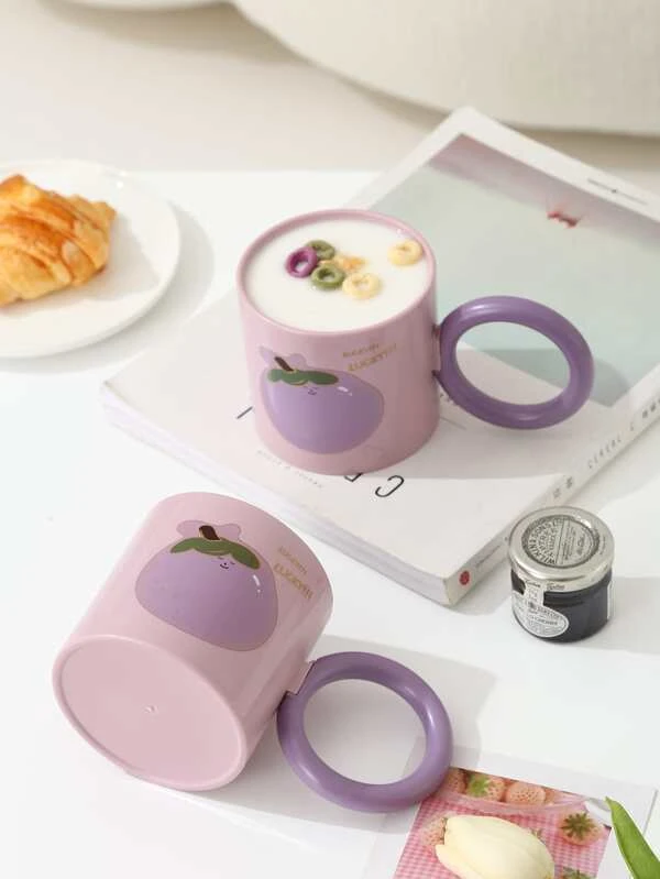 แก้วมัค พิมพ์ลาย ผลไม้ & ตัวอักษร 1 ชิ้น oo-92