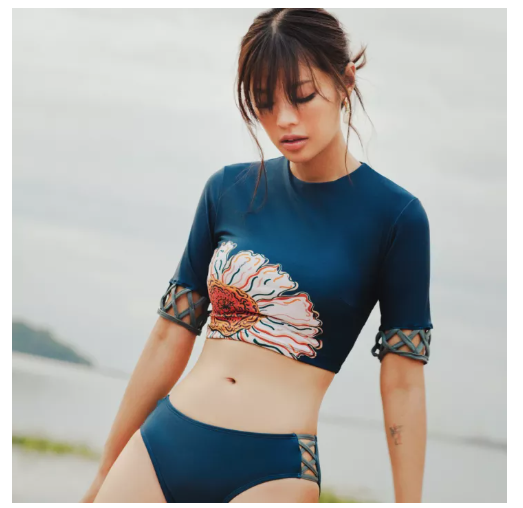 S76 [Coralist Swimwear] ชุดว่ายน้ำทูพีช รุ่น 'Anja' สี Midnight Daisy (CREX197)