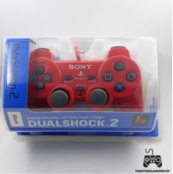 RE76-จอยps2 สีแดง(RED)งานกล่องIC เกรดA สินค้ามือ1 มีระบบสั่น จอยเพล2 จอยplay2