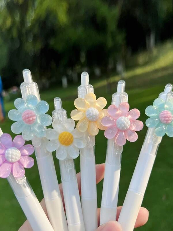 ปากกาลูกลื่น ตกแต่ง ดอกไม้ สุ่ม 2 ชิ้น s-64