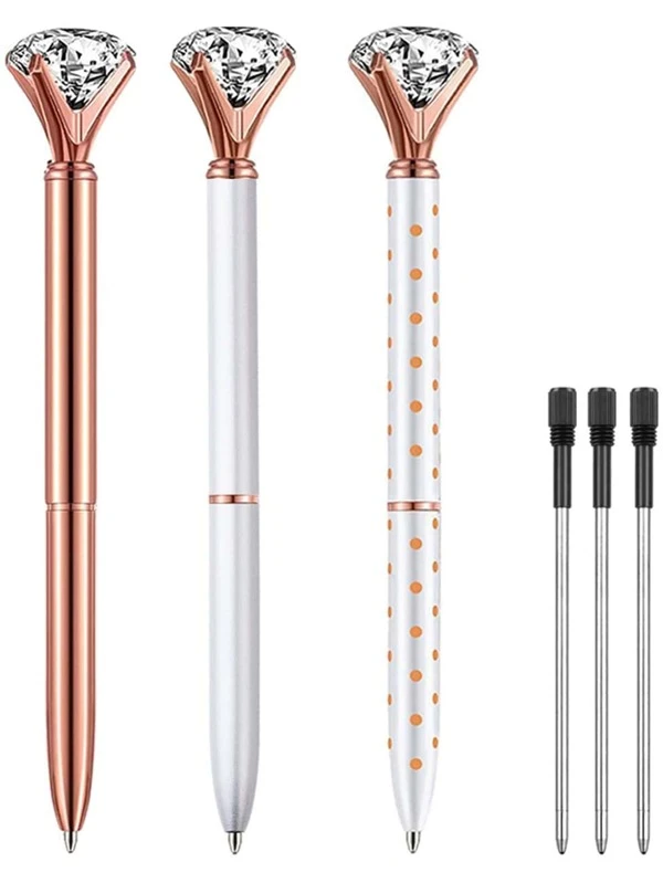 3 ชิ้น ประดับ เพชร ปากกาเจล & 10 ชิ้น รีฟิล / Refill s-46