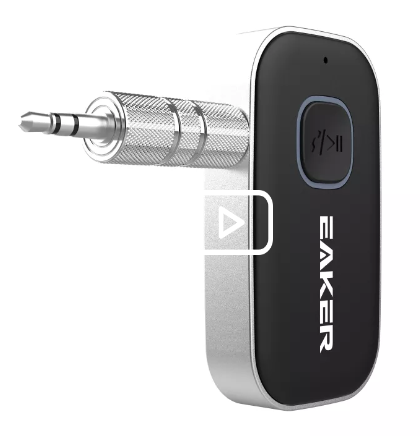 GE23-EAKER Car Bluetooth Music Receiver อุปกรณ์รับสัญญาณบลูทูธ บลูทูธติดรถยนต์ผ่านช่อง AUX HD VOICE เบสแน่น เสียงดี รุ่น RC12