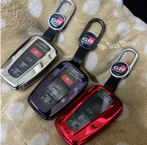 K25-เคสรีโมทรถ Toyota Cross GR Sport 2022 Camry CHR Altis GR Sports ฝาปุ่มใส ด้านหลังใสเห็นโลโก้รีโมท ดึงกุญแจสำรองได้ พกจGR