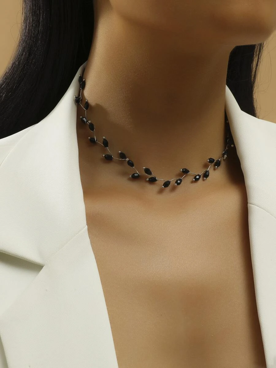 สร้อยคอ ตกแต่งดีเทลลูกปัด kk-61