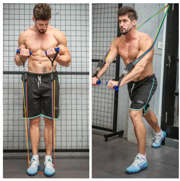 Z09-ยางยืดออกกำลังกาย Multi function resistance band set ยางยืดออกกำลังกาย ครบเซ็ท 11ชิ้น ยางออกกำลังกาย สายยืดออกกำลัง