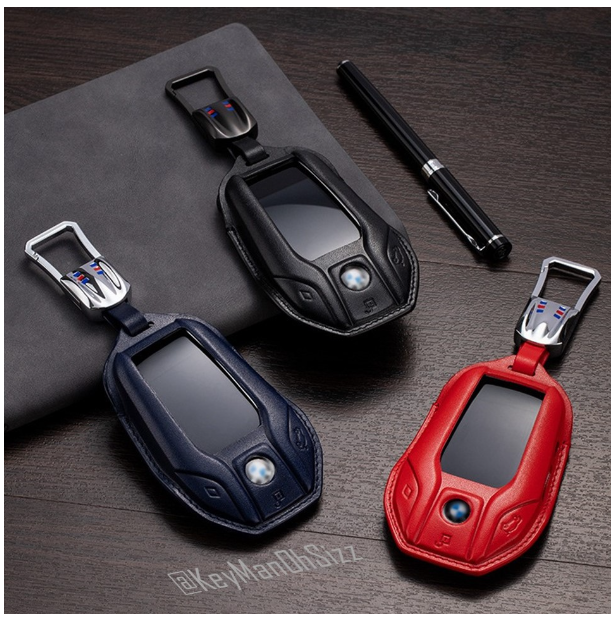 K46-เคสรีโมทรถหนังแท้ BMW LCD Screen งานหนังวัวแท้ พรีเมี่ยมเกรด Premium Grade XCULLER ทรงคลาสสิค Leather Key Case