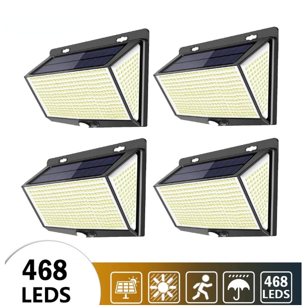MW233-โคมไฟติดผนัง Led 468 ดวง พลังงานแสงอาทิตย์ กันน้ํา ปรับได้ ทนทาน สําหรับตกแต่งสวน กลางแจ้ง