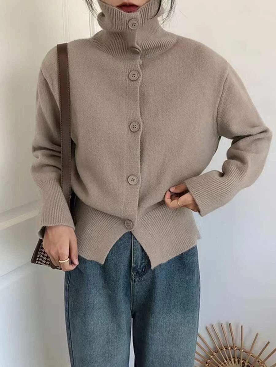 Honeyspot คาร์ดิแกน สีพื้น กระดุมแถวหน้า i-78