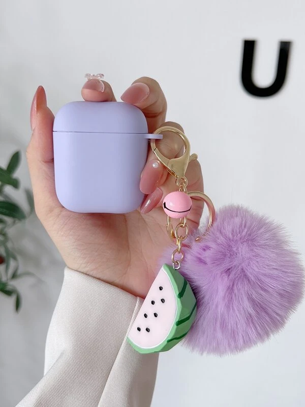เคส เหมาะกับ Airpods จี้ปอมปอม ขนนุ่ม e-99
