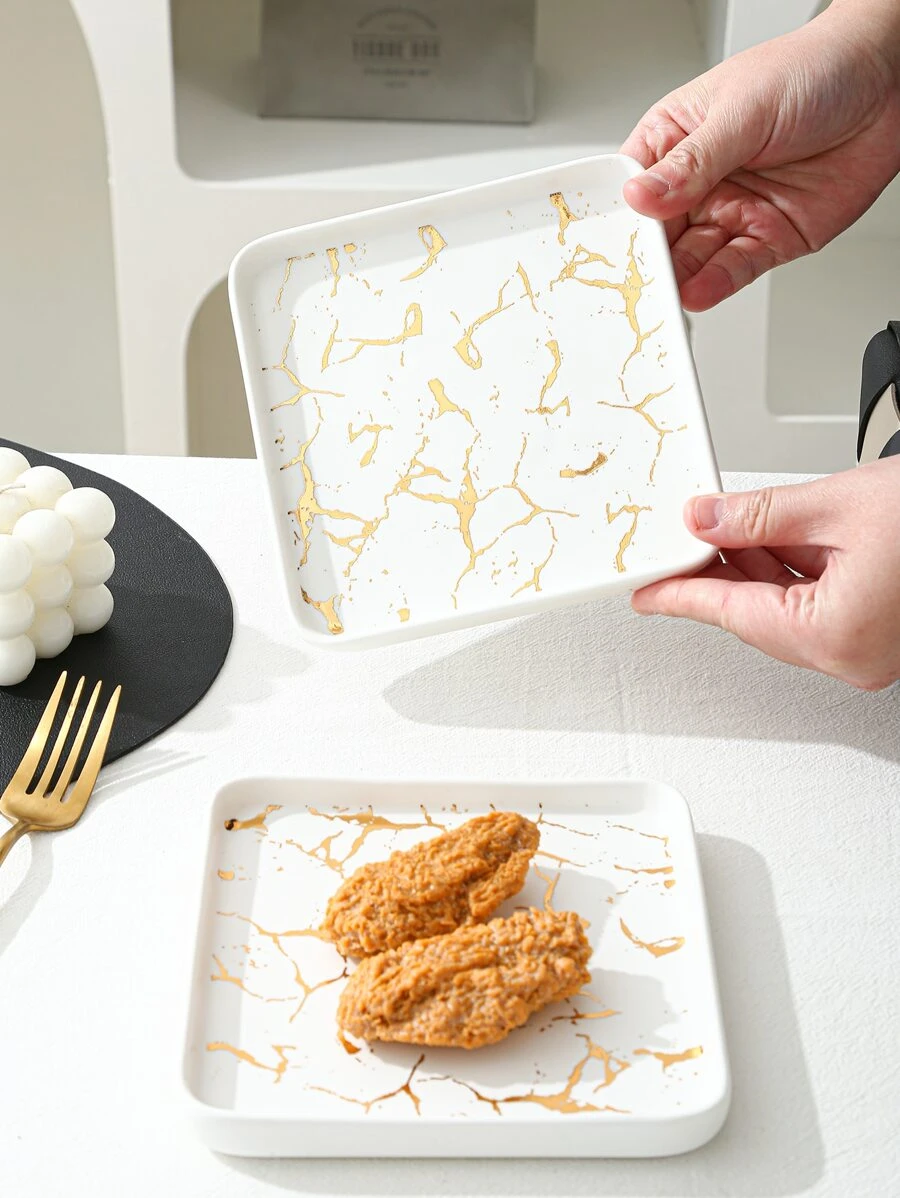 จาน ลาย หินอ่อน 1 ชิ้น ff-7