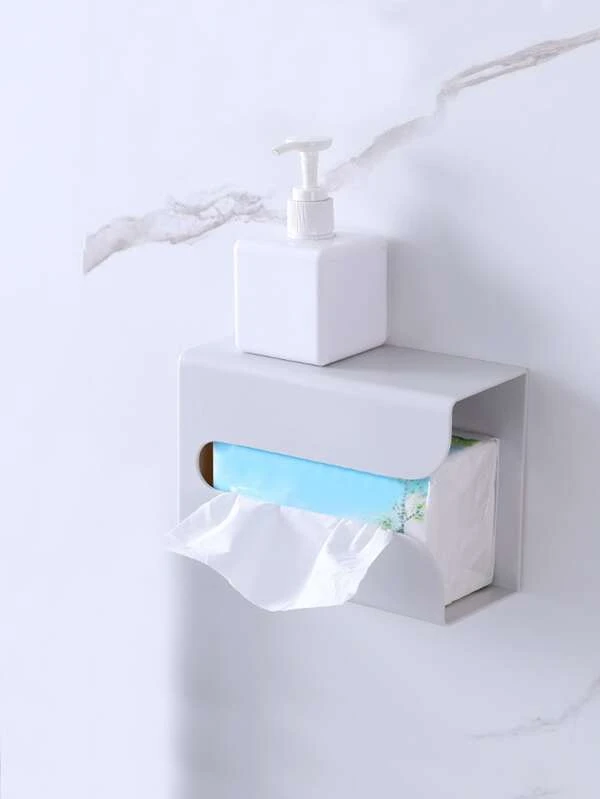 กล่องทิชชู่ เนื้อเยื่อ จัดเก็บ มินิมอลลิสต์ ไม่ต้องพันช์ ติดผนัง สำหรับ ห้องน้ำ 1 ชิ้น  nn-10