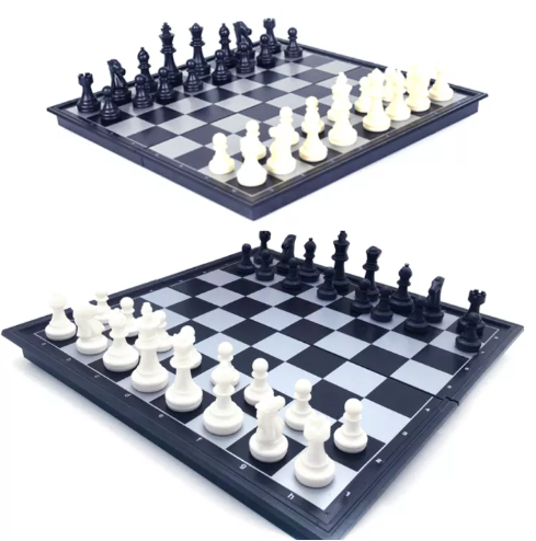 GO65-หมากรุกแม่เหล็กหมากรุกสากลแม่เหล็ก Black&White Magnetic Chess ของเล่น เด็ก