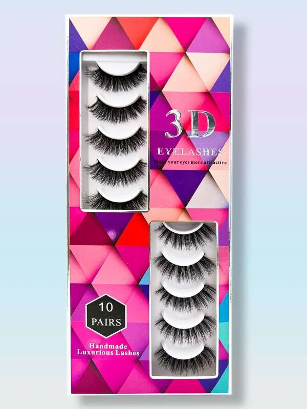 ขนตาปลอม แบบเต็มแถบ ตาแมว 10 คู่ g-62