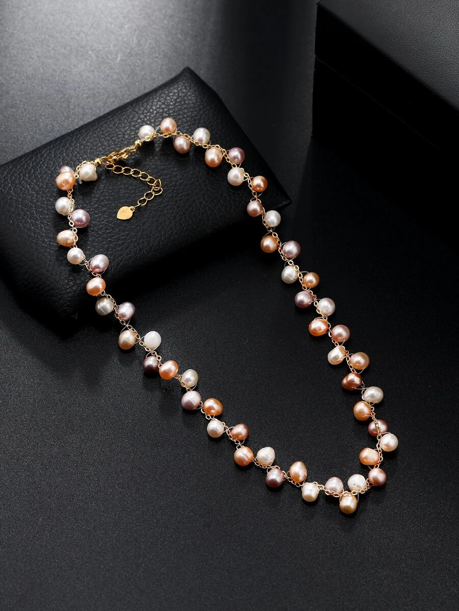 สร้อยคอ การตกแต่ง มุกธรรมชาติ  kk-140