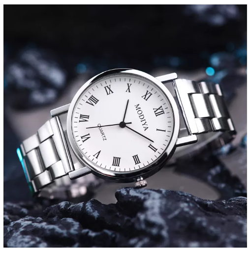 EW37-แฟชั่นนักเรียนสายเหล็ก Quartz นาฬิกาข้อมือผู้ชาย