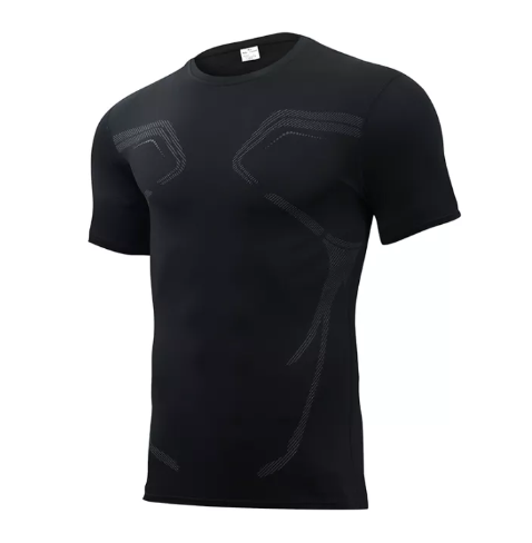 Z100-เสื้อกีฬาแขนสั้น กระชับกล้ามเนื้อ เสื้อยืดอัด [เตรียมจัดส่ง]