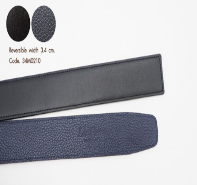 MAN64-3.4 cm. Reversible Nappa Black