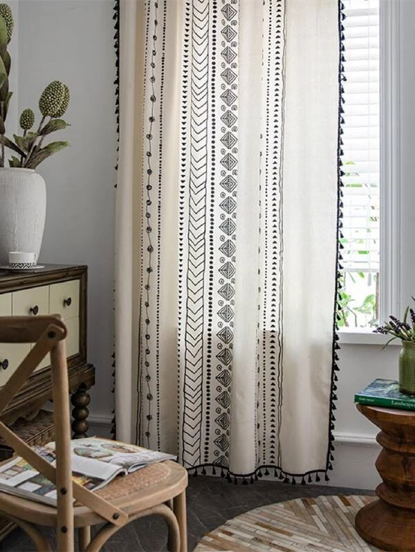 ผ้าม่านเดี่ยว สไตล์ เรขาคณิต  038
