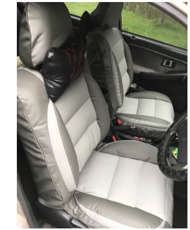 RE87-ชุดหุ้มเบาะรถยนต์ แบบสวมทับ Free Size สีเทาเข้ม-เทาอ่อน ชุดหุ้มเบาะรถ ชุดคู่หน้า ใช้ได้ทั้งรถกระบะและรถเก๋ง