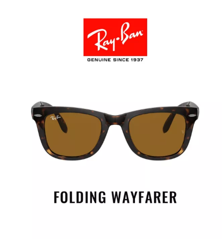 (ว#048) Ray-Ban Folding Wayfarer - RB4105 710 - size 50