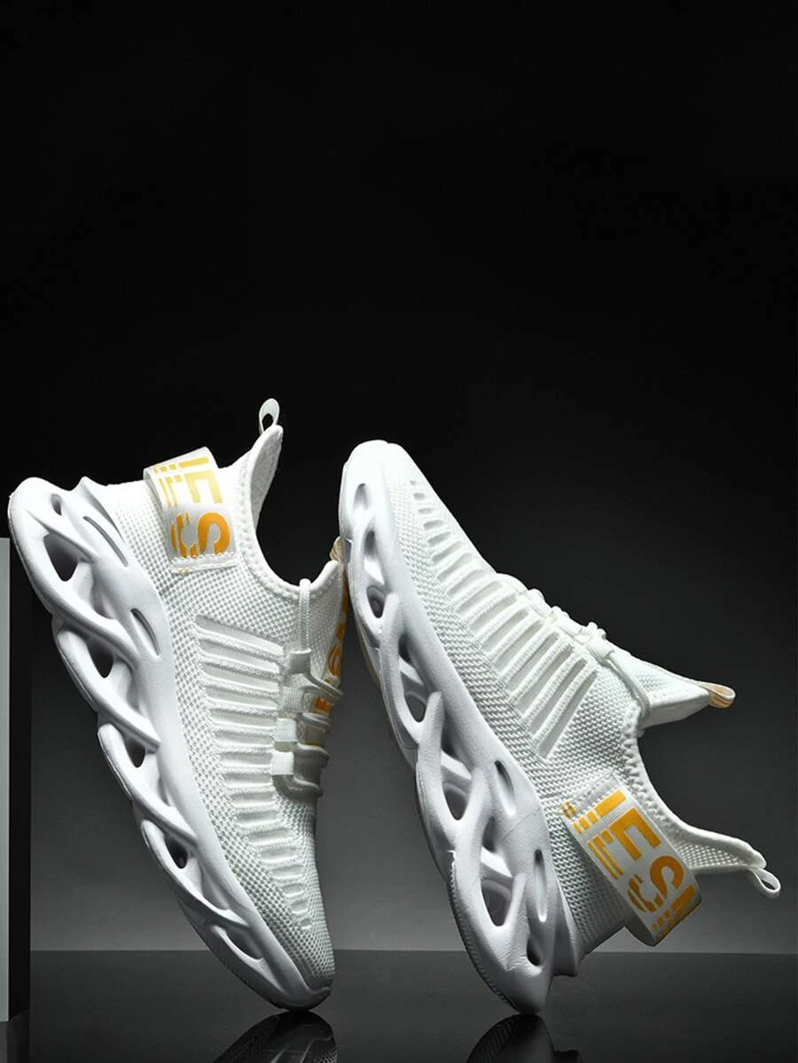 ผู้ชาย รองเท้าผ้าใบทรง Chunky ภาพกราฟิกตัวอักษร มีดีเทลผูกเชือก ถัก m-62  z.39-43