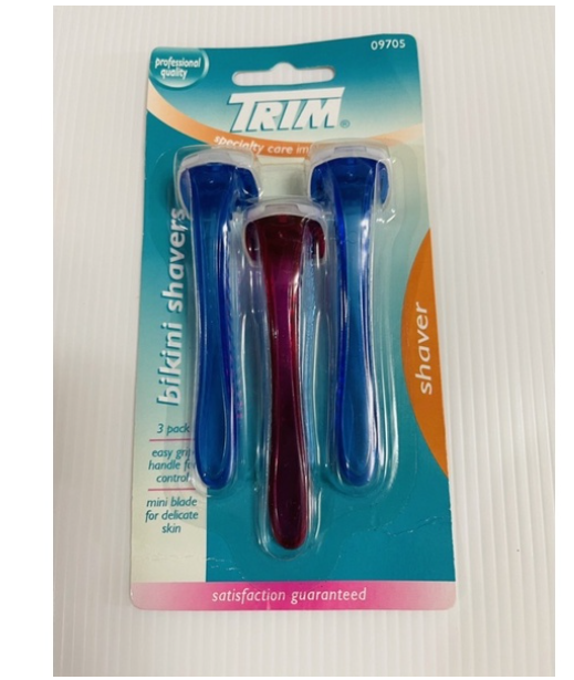 MW76-มาตรฐาน ต้องมาก่อน TRIM มีดโกนขนบิกินี มีดโกนสำหรับผู้หญิง ที่โกนขนอเนกประสงค์ แพค 3 ชิ้น ราคาถูก ราคา ต่อแพค